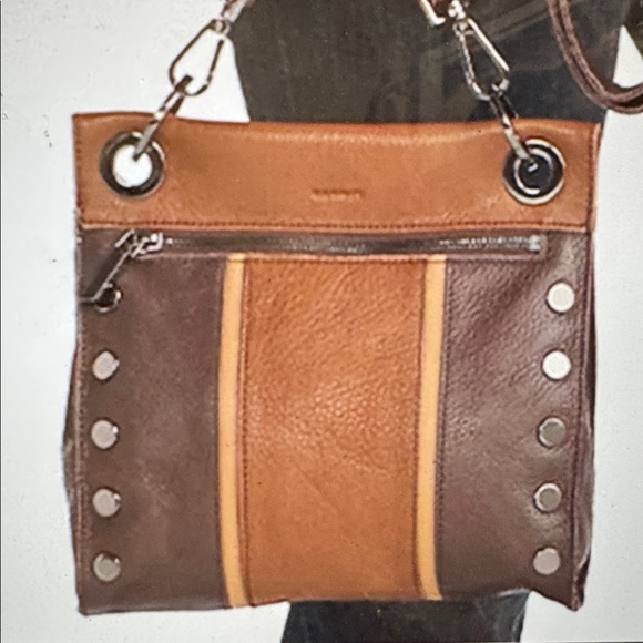 Hammitt Two-Tone Brown Leather Messenger Bag